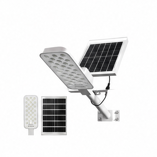 JupiGlow Solar Outdoor Wall Light, Dimmable Self-Contained Lamp with Included Battery and Bulb, 6–10W for Garden Areas