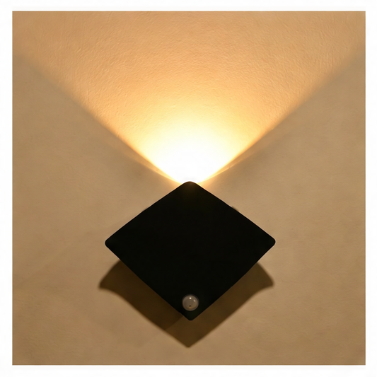 JupiGlow Outdoor Wall Light with Sensor Switch, ABS Body, Dry Battery Power, Bulb Included for Porch, Balcony and Corridor