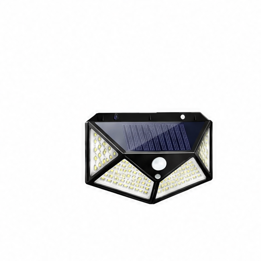 JupiGlow Solar Motion Light, 100 LED Outdoor Wall Lamp with PIR Sensor, Solar Powered ABS Emergency Light for Garden