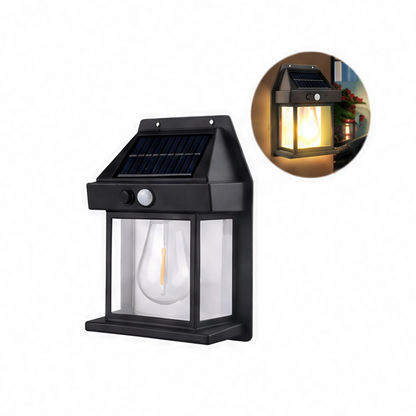 JupiGlow Solar Fence Light, Outdoor LED Wall Lamp, 5V Solar Cell Power, Plastic Body, Black or White for Patio and Porch
