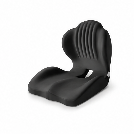 JupiGlow Memory Foam Seat Cushion, PU Foam Square Coccyx Support Pad, Solid Woven Black Cushion for Home Office Car or Wheelchair
