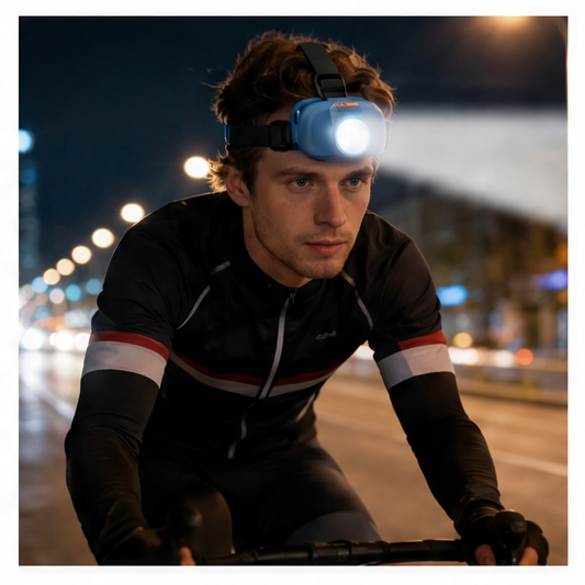 JupiGlow LED Headlamp, USB Charging, Adjustable Elastic Headband, Multiple Dimming Modes, Lithium-Ion Battery Included for Camping and Night Work