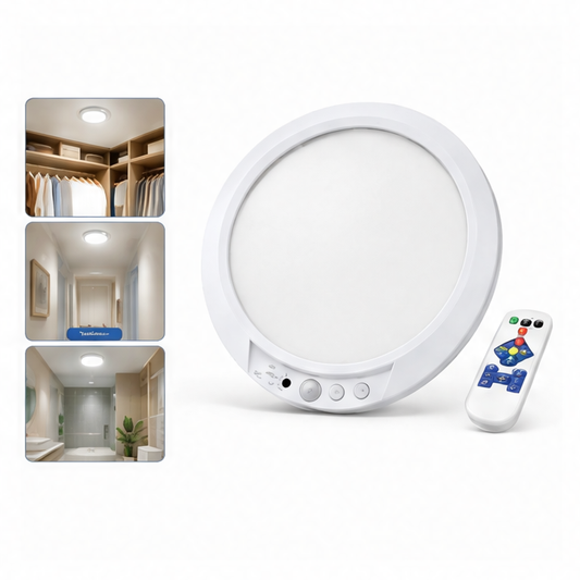 JupiGlow Rechargeable Motion Sensor Ceiling Light with Remote, Dimmable Wireless Magnetic Design, 10000mAh, 3000K 4000K 6000K