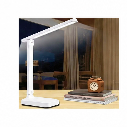 JupiGlow Foldable LED Desk Lamp, Touch Dimming, Rechargeable Battery, 5V, Modern Plastic Design for Study and Workspaces