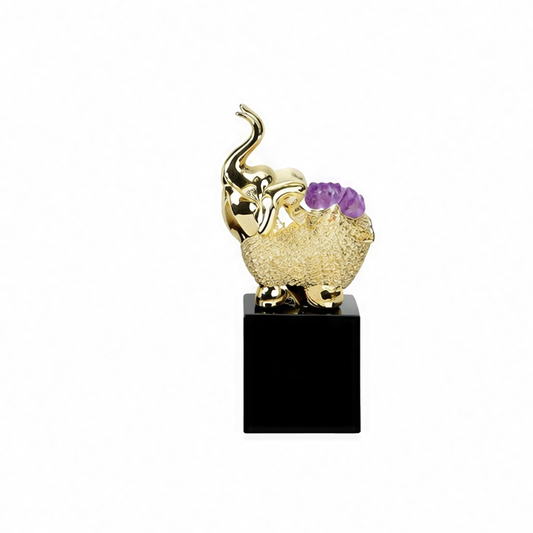 JupiGlow Crystal Decorative Figurine, Modern Metal-Plated Collectible Accent with Crystal Inlay for TV and Wine Cabinets