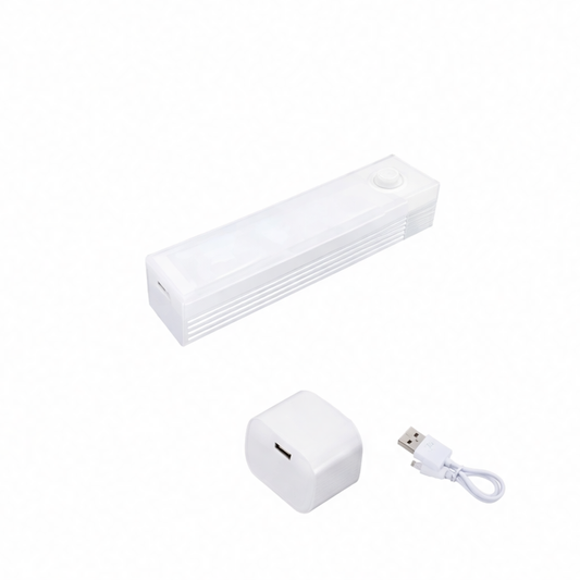 JupiGlow Rechargeable Motion Sensor Cabinet Light, Type-C Charging, Brightness Control, Cold or Warm White, 10–50 cm, 6–36 LEDs
