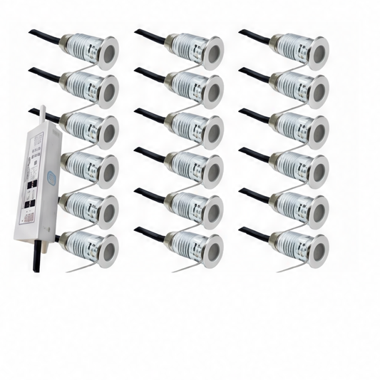 JupiGlow LED Deck Lights, 12V Dimmable Aluminum Outdoor Underground Lamps, IP67 Waterproof Design for Paths and Steps