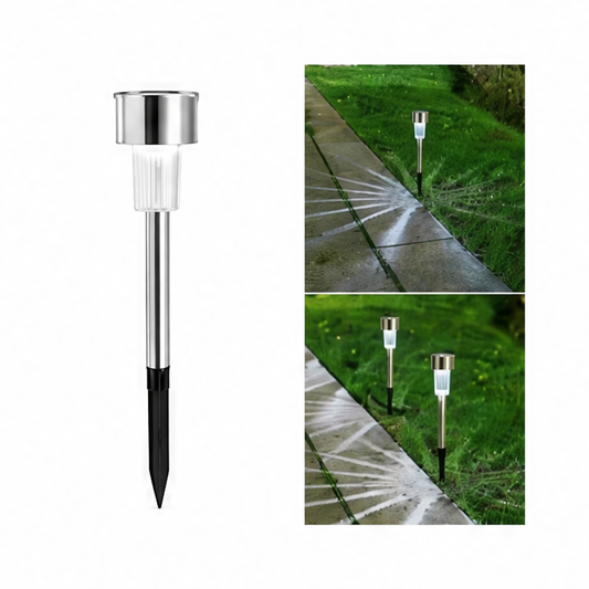 JupiGlow Solar Pathway Lights, Automatic Dusk Sensor Garden Lanterns, Water-Resistant ABS Landscape Lamps in White or Warm Light