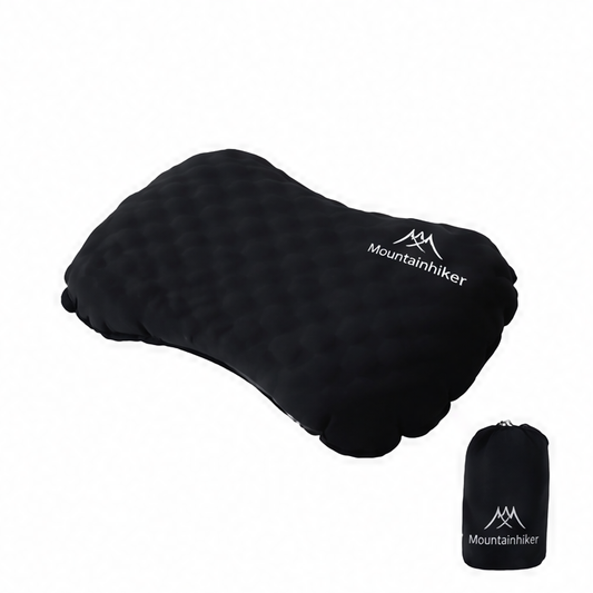 JupiGlow Ultralight Inflatable Travel Pillow, Washable Cover, Ergonomic Neck and Lumbar Support, 48 × 30 × 13 cm, Black or White