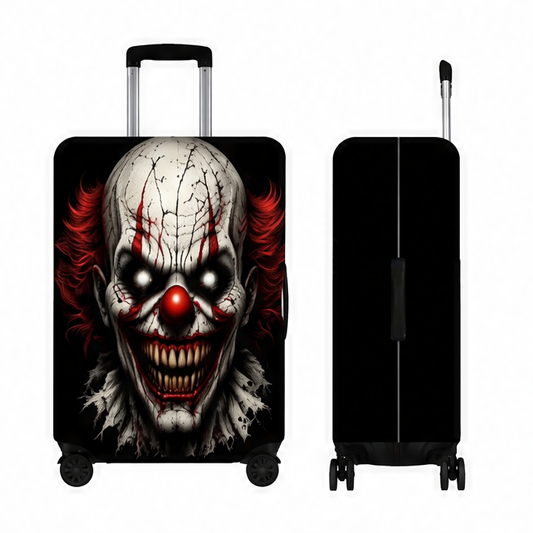 JupiGlow Scary Clown Suitcase Cover, Elastic Luggage Protection for 18–32 Inch Suitcases, Travel Accessory in Four Sizes