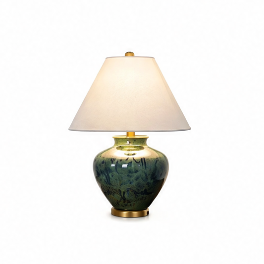 JupiGlow Contemporary Ceramic Bedside Table Lamp, LED Bulb Included, E27 Base, Knob Switch, AC Power and 90–260V
