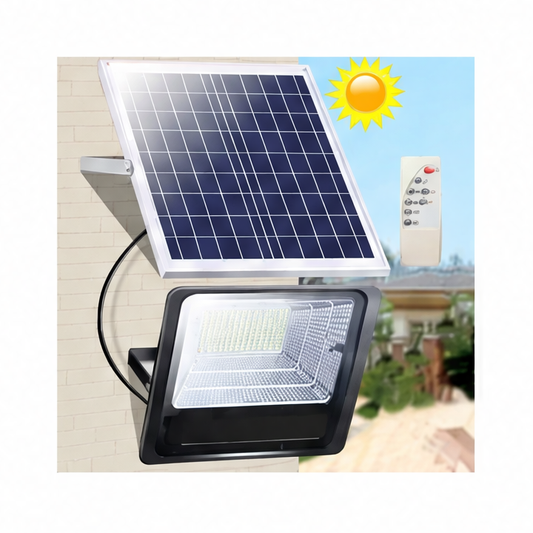 JupiGlow Solar LED Spotlight, 30W 1000mAh, Remote Control, Adjustable Angle, ABS Body and 5m Line for Outdoor Patios