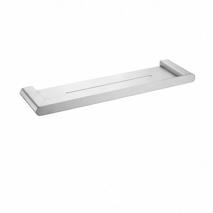 JupiGlow Brushed Stainless Steel Shower Storage Rack, Single-Tier Wall-Mounted Bathroom Shelf, Multiple Finishes