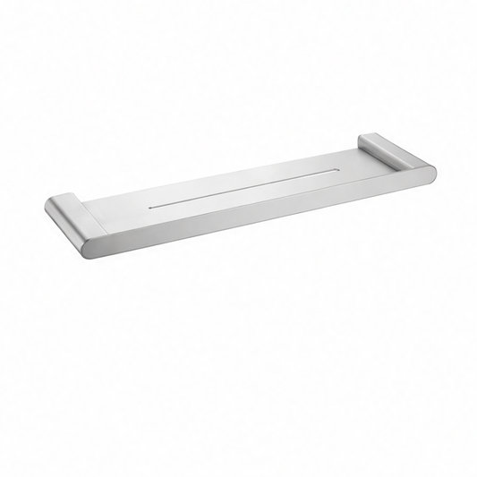 JupiGlow Brushed Stainless Steel Shower Storage Rack, Single-Tier Wall-Mounted Bathroom Shelf, Multiple Finishes