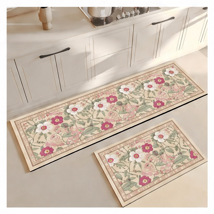 JupiGlow Anti-Fatigue Kitchen Floor Mat, Soft Non-Slip Crystal Velvet Runner, Woven Water-Absorbent Rug for Home and Office