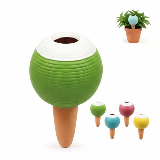 JupiGlow Terracotta Plant Watering Globes, 4-Piece Set, 430 ml Self-Watering Spikes, Colorful Garden Pots and Indoor Plants