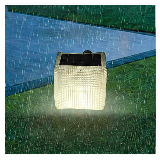 JupiGlow Portable Solar Camping Lantern, Lightweight Folding PVC Light with Warm Lighting, Sealed Design for Hiking and Fishing