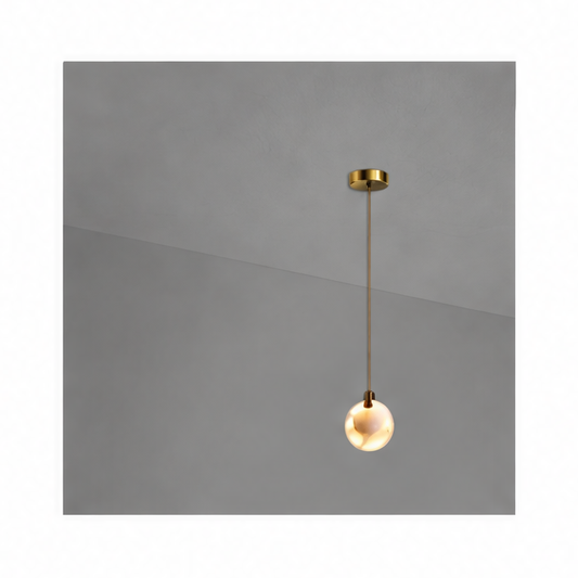 JupiGlow Marble Staircase Pendant Light, Modern LED Chandelier with Touch On/Off Switch, 3–25 Heads, 90–260V