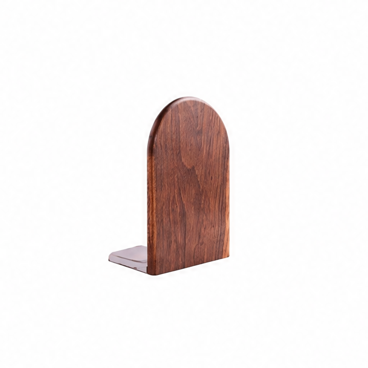 JupiGlow Wooden Bookends, Single Book Holder for Desk, Bookshelf and Office Organization, Natural Wood Décor Accent