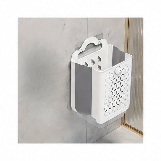 JupiGlow Collapsible Clothes Hamper, Foldable Storage Basket, 39 x 27 x 19 cm PP and TPR Organizer for Bathroom or Dorm
