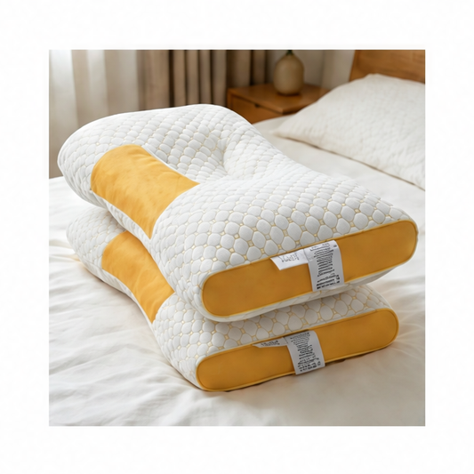 JupiGlow Adjustable Neck Pillow, Ergonomic Rectangle Travel and Sleep Cushion with 100% Bamboo Fiber Material and Detachable Pillowcase
