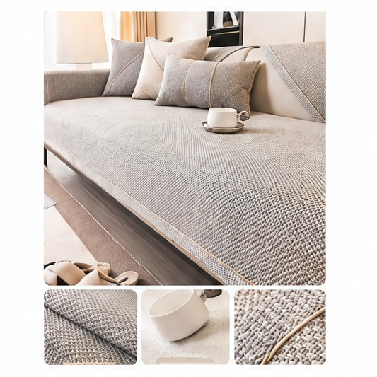 JupiGlow Solid Polyester Sofa Cushion Cover, Water-Resistant Home Slipcover in Multiple Sizes with Pillowcase Options
