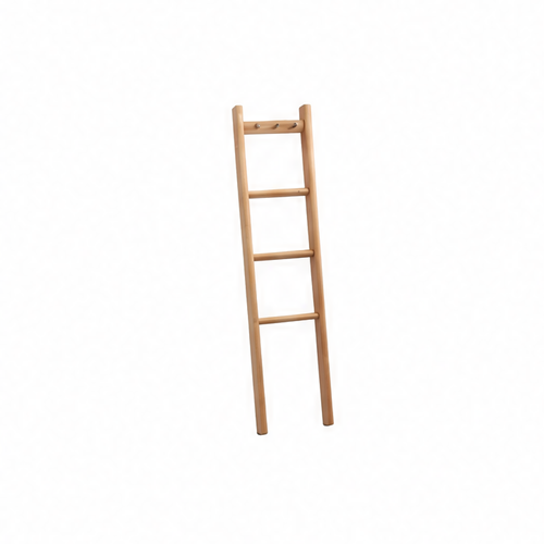 JupiGlow Beechwood Towel Ladder Rack, Reusable Leaning Blanket Holder and Quilt Display for Bathroom, Bedroom or Living Room