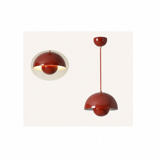JupiGlow Modern Pendant Light, 23 cm Metal Chandelier with E27 LED Bulb, Knob Switch and Multi-Color Shade Options