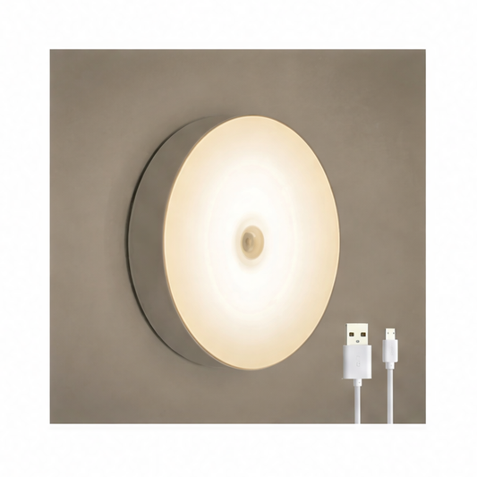 JupiGlow Motion Sensor Cabinet Light, USB Rechargeable, 120° Detection, 3–6m Range, 0.6W LED, Warm or White Light