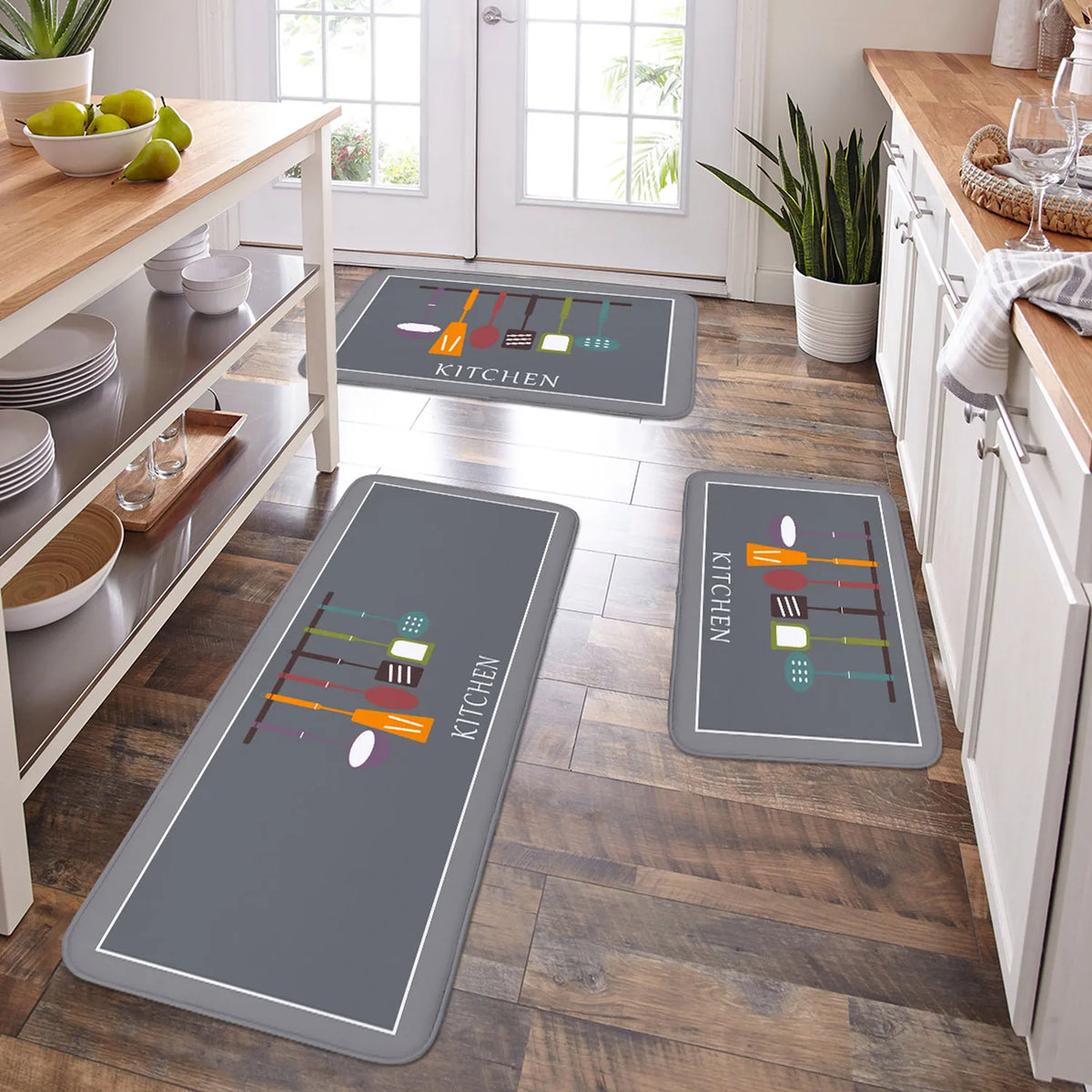 Kitchen Mat, Printed Anti-Slip Polyester Floor Rug with Rubber Backing, Fade-Resistant Bathroom Runner, Multiple Sizes - product view 5