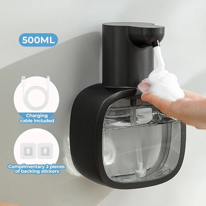 Automatic Foam Soap Dispenser, 500 ml Wall-Mounted Sensor Hand Washer, Lithium-Battery Powered, Multiple Models - product view 3