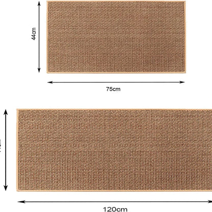 Plaid Kitchen Mat, Braided Polyester, Rubber Non-Slip Backing, Washable Runner in Brown or Grey, Multiple Sizes - product view 4