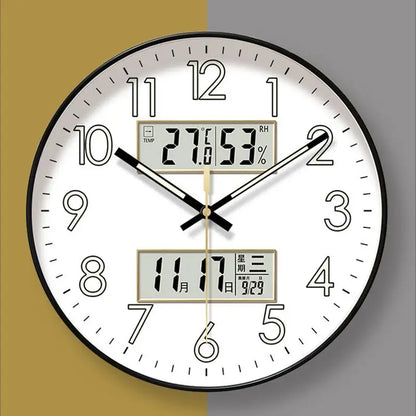 Modern Digital Wall Clock, Circular Plastic Design with 10, 12 or 14 Inch Size Options for Contemporary Home Décor - product view 3