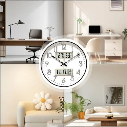 Modern Digital Wall Clock, Circular Plastic Design with 10, 12 or 14 Inch Size Options for Contemporary Home Décor - product view 5