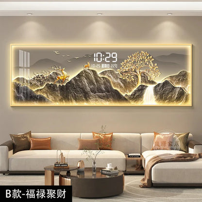 Modern Wall Clock with Aluminum Alloy Frame, Mute Loudspeaker Feature, 30x90 to 50x150 cm Sheet Sizes - product view 3