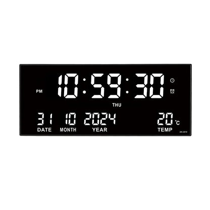 Large Digital Wall Clock, LED Time Date Temperature Display, 360mm Geometric Plastic Design, Wall Mount, Four Colors - product view 4