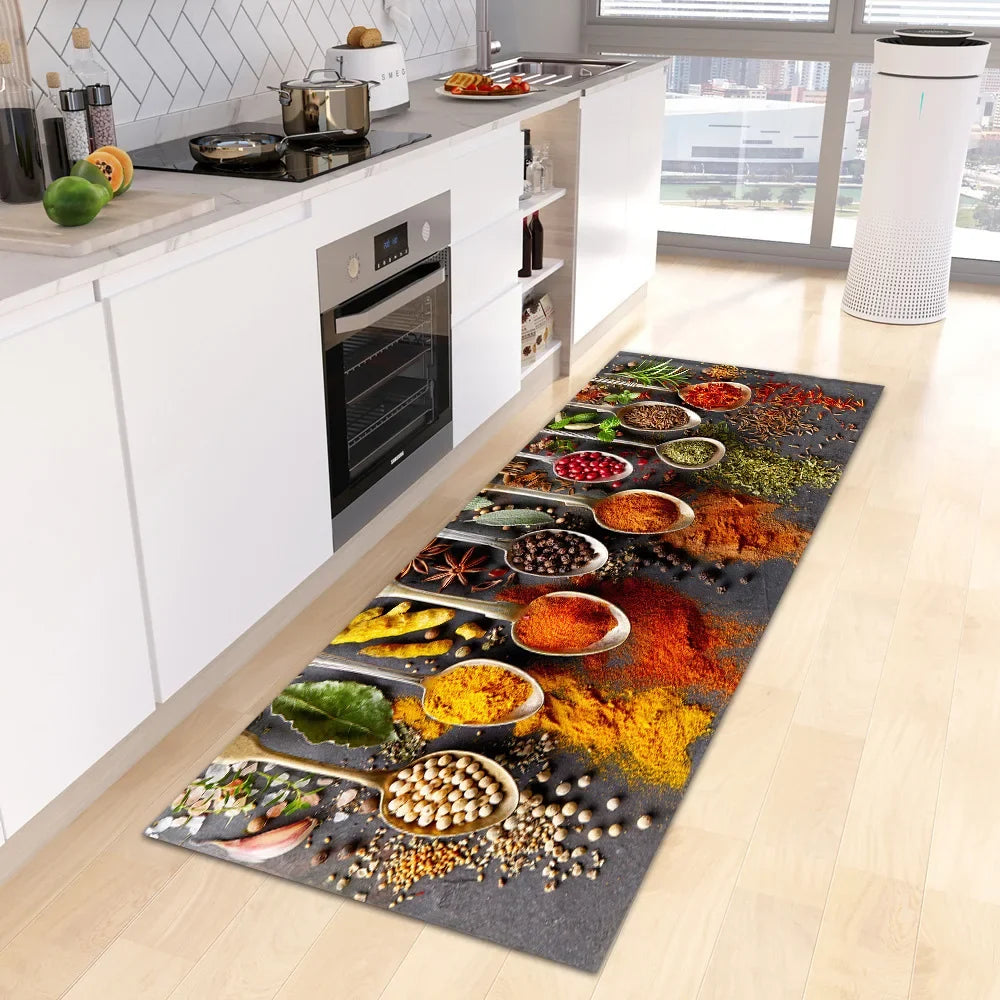 Scandinavian Kitchen Mat, Machine-Made Printed Polyester Rug, Fade-Resistant Non-Slip Floor Mat in Multiple Sizes - product view 1