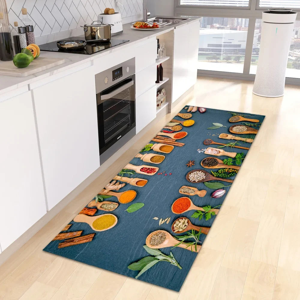 Scandinavian Kitchen Mat, Machine-Made Printed Polyester Rug, Fade-Resistant Non-Slip Floor Mat in Multiple Sizes - product view 6