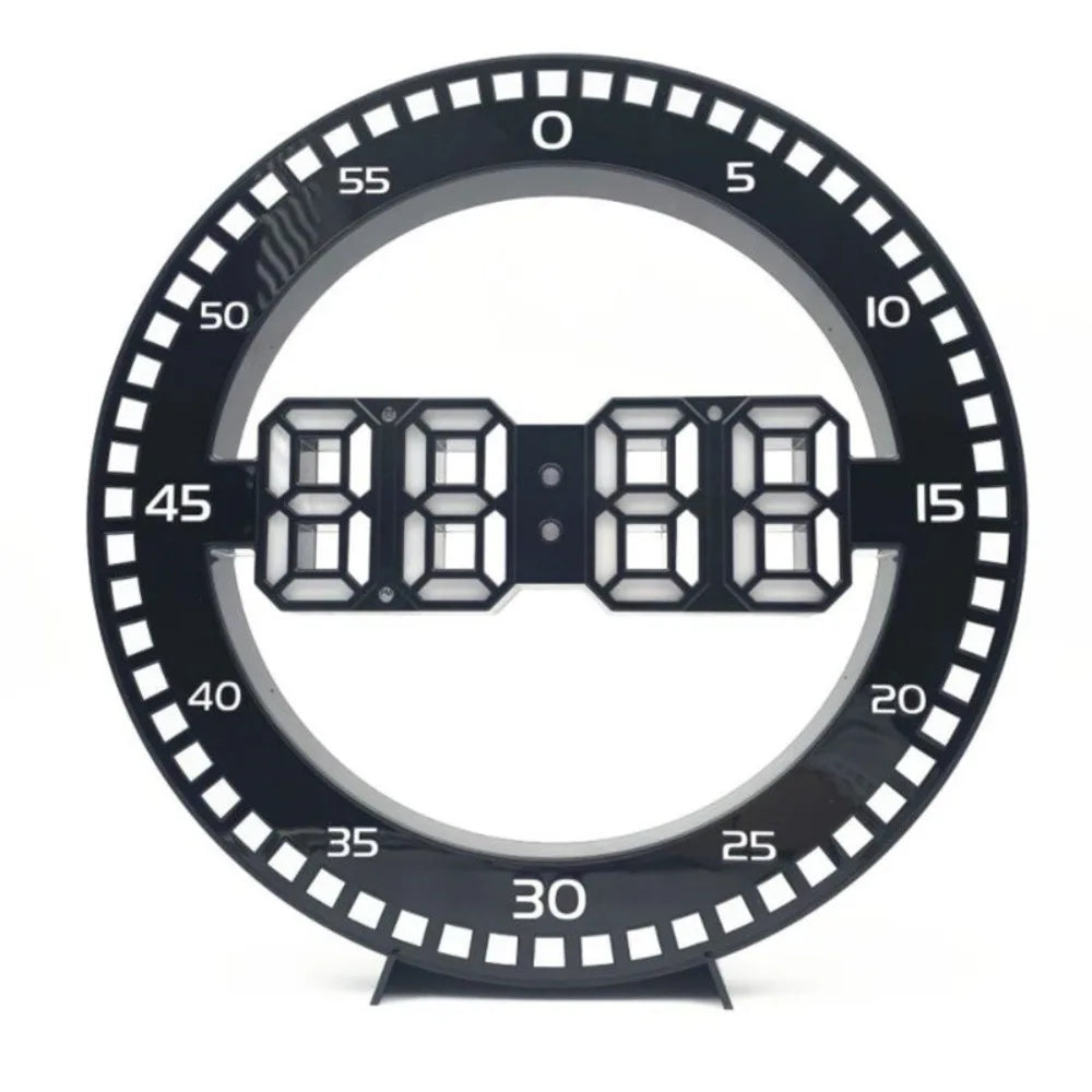 Modern LED Digital Wall Clock, 12.09-Inch Luminous Display, Silent Electronic Design, With or Without Seconds - product view 1
