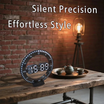 Modern LED Digital Wall Clock, 12.09-Inch Luminous Display, Silent Electronic Design, With or Without Seconds - product view 4