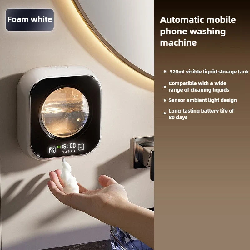 Wall-Mounted Automatic Soap Dispenser, Rechargeable Touchless Sensor Pump, 3 Foam Levels, Digital Display, IPX6 - product view 1