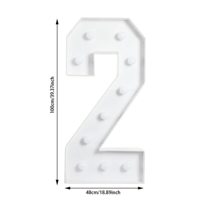 Giant LED Number Light, 100 × 48 cm Warm White Party Decor, 10-Bulb Battery-Powered Floor-Standing Display - product view 3