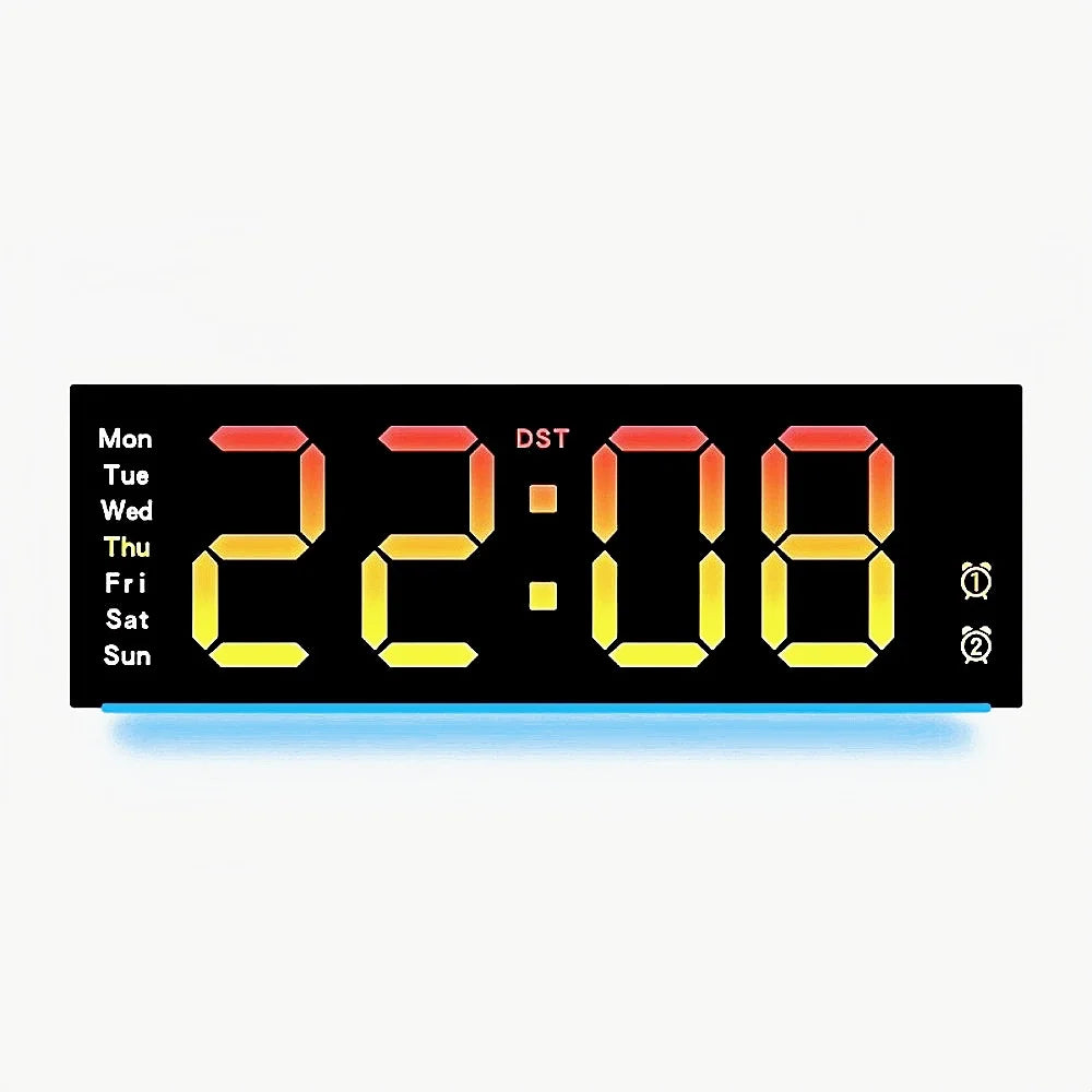 modern digital wall clock - product view 1