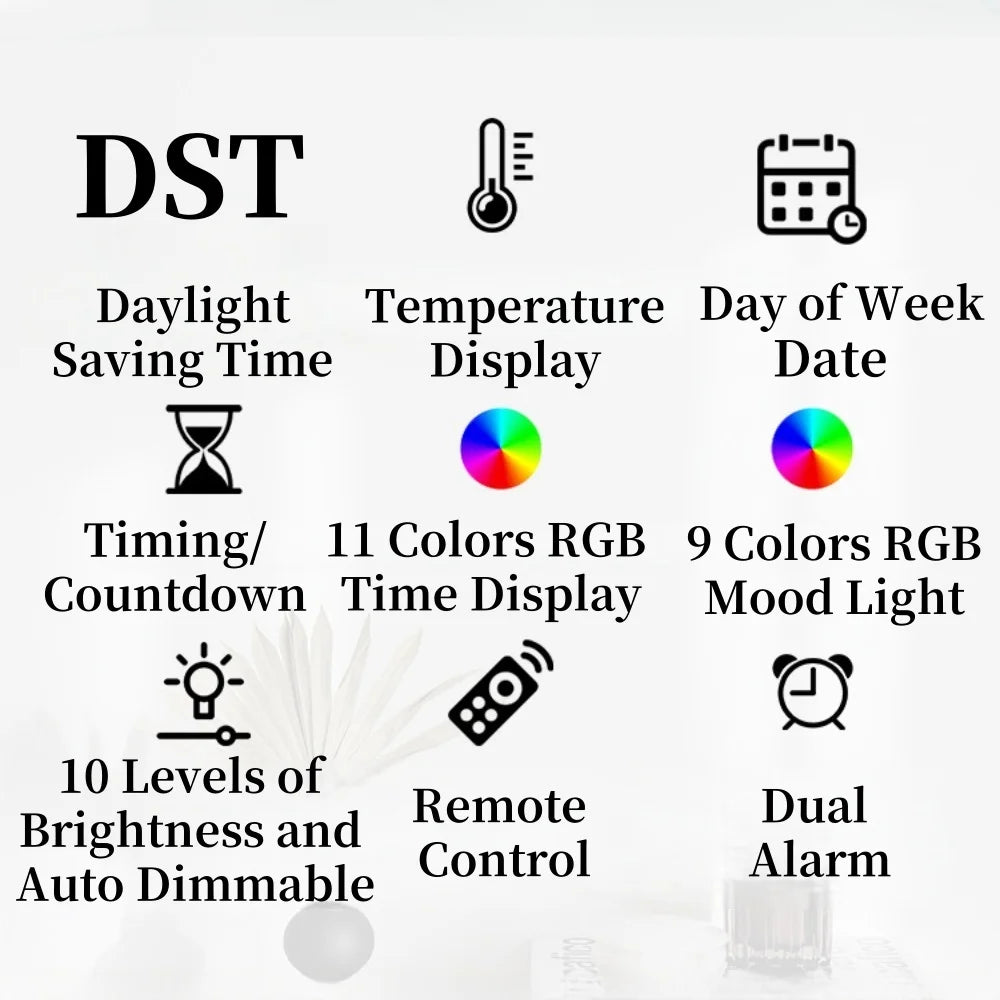 modern digital wall clock - product view 6