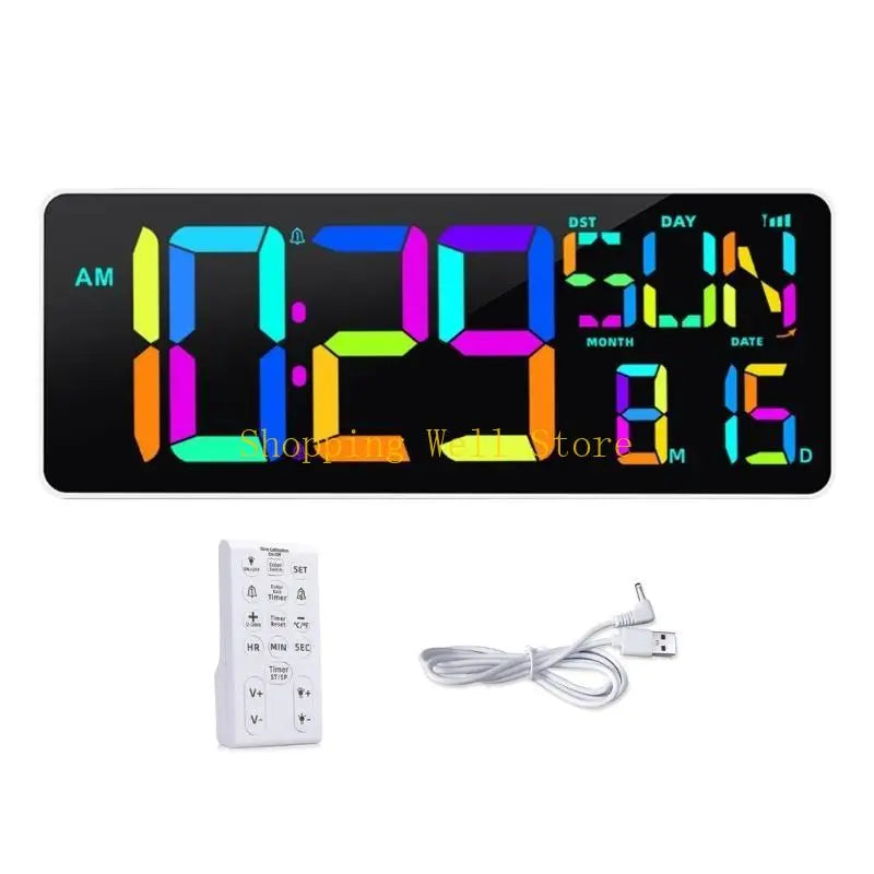 modern digital wall clock - product view 1