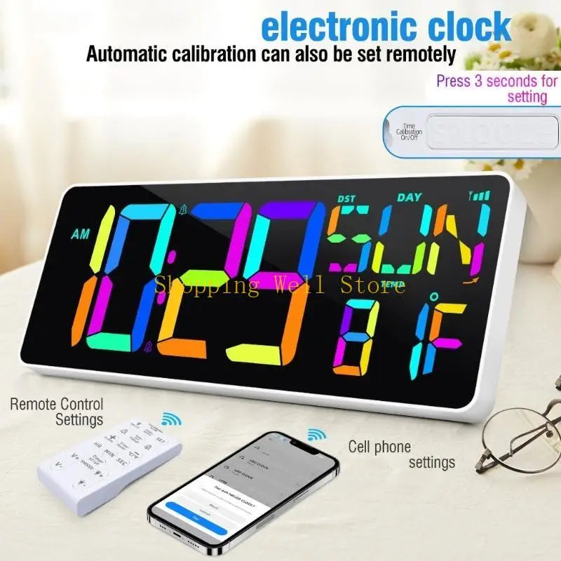 modern digital wall clock - product view 2