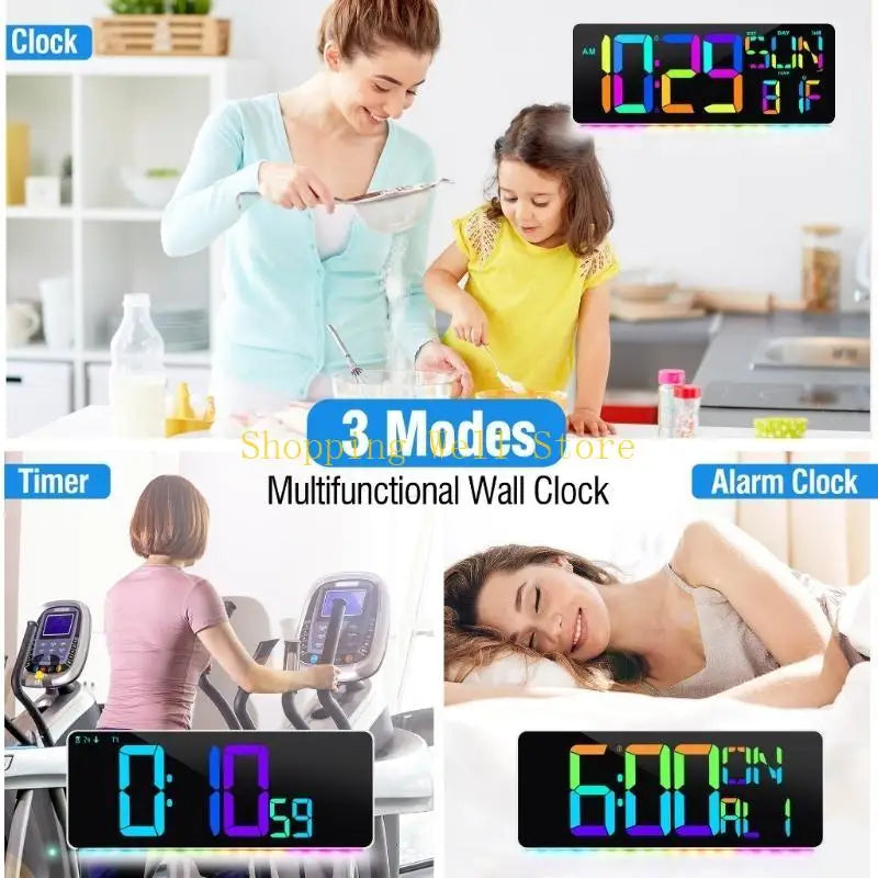 modern digital wall clock - product view 6