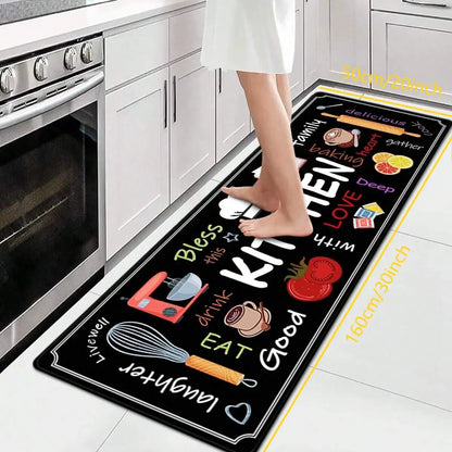 Printed Kitchen Mat with PVC Backing, Fade-Resistant Machine-Made Floor Rug for Kitchen, Laundry Room, Bathroom or Entryway - product view 4