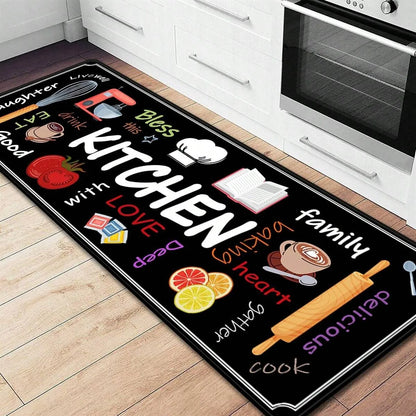 Printed Kitchen Mat with PVC Backing, Fade-Resistant Machine-Made Floor Rug for Kitchen, Laundry Room, Bathroom or Entryway - product view 6