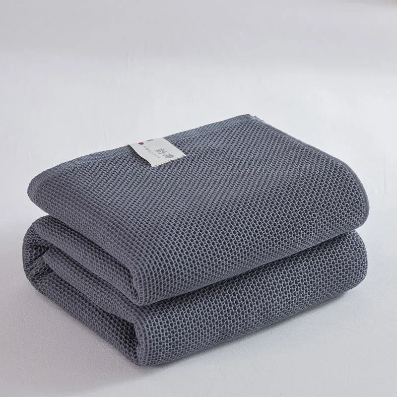 Plaid Throw Blanket, Polyester-Cotton Waffle Bedspread for Sofa and Bedding, Reactive Printing, Three Sizes and Seven Colors - product view 3
